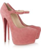 Christian Louboutin Lady Daf 160 Suede Platform Pumps - Lyst