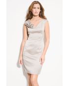 Donna Ricco Satin Sheath Dress - Lyst