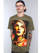 Obey The Rise Above Rebel Basic Tee in Olive - Lyst
