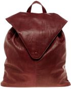 Asos Leather Backpack with Pointed Flap - Lyst