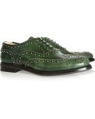 Church's Burwood Studded Glossed Leather Brogues - Lyst