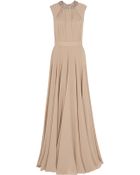 Elie Saab Embellish Collar Georgette Gown - Lyst