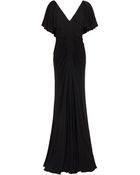 Elie Saab Jersey Dress Cap Sleeves Dress - Lyst