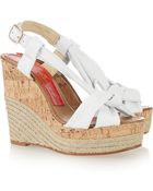 Paloma Barceló Marga Leather Wedge Sandals - Lyst