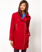 ASOS Collection Asos Biker Cocoon Coat - Lyst