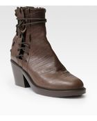 Haider Ackermann Crocodileprint Leather Laceup Ankle Boots - Lyst