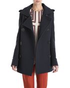 Derek Lam Embroidered Sleeve Peacoat - Lyst
