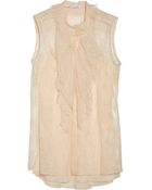 Oscar de la Renta Ruffled Chantilly Lace Blouse - Lyst