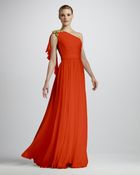 Notte By Marchesa Rope Shoulder Silk Gown - Lyst