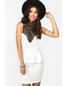 Nasty Gal Tied Crochet Peplum Dress - Lyst