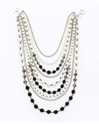 Ann Taylor Pearlized and Jet Bead Statement Necklace - Lyst