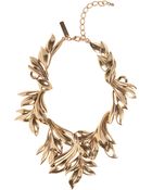 Oscar de la Renta Russian Gold Leaf Collar Necklace - Lyst