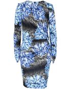 Peter Pilotto Carnation Blue Draped Dress - Lyst