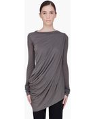 Rick Owens Lilies Dark Grey Asymmetric Top - Lyst