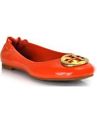 tory burch reva tumbled leather flats