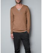 Zara Viscose Nylon Jersey Sweater - Lyst