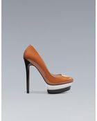 Zara Patent Leather Platform Court Shoe - Lyst