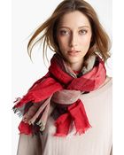 Burberry Linen Blend Check Scarf - Lyst