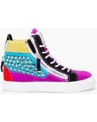 Giuseppe Zanotti Colourblock Studded August Sneakers - Lyst