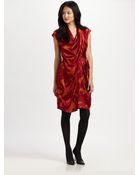 Josie Natori Emmajin Printedsilk Dress - Lyst