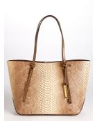 Michael Kors Gia Small Python Embossed Leather Tote - Lyst