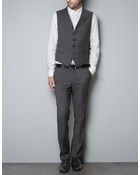 Zara Check Waistcoat - Lyst