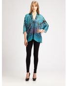 Roberto Cavalli Printed Silk Chiffon Caftan - Lyst