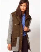 ASOS Collection Wool and Tweed Mix Parka Jacket - Lyst