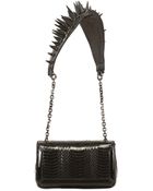 Christian Louboutin Artemis Spikes Watersnake Shoulder Bag - Lyst