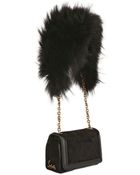 Christian Louboutin Artemis Suede Fox Fur Shoulder Bag - Lyst