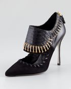 Sergio Rossi Mixedmedia Maryjane Bootie - Lyst
