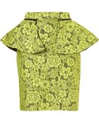 Topshop Lime Lace Peplum Pencil Skirt - Lyst
