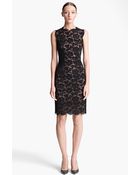 Valentino Lace Sheath Dress - Lyst