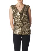 MICHAEL Michael Kors Draped Sequinned Top - Lyst