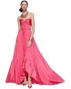 Oscar de la Renta Pleated Sweetheart Gown - Lyst