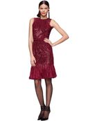 Oscar de la Renta Tulle Pailette Fringe Sleeveless Dress - Lyst