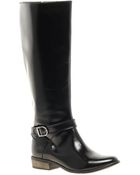 Asos Cadalac Leather Knee High Boots - Lyst
