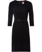 Max Mara Studio Bianca 34 Sleeve Belted Wool Dress - Lyst