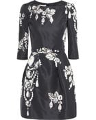 Oscar de la Renta Printed Silk-Faille Dress - Lyst