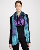 Roberto Cavalli Dragon Silk Chiffon Stole Blue - Lyst