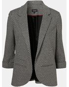 Topshop Diamond Knit Blazer - Lyst