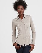 James Perse Paneled Cotton Military Shirt - Lyst