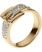 Michael Kors Pave Buckle Ring Golden - Lyst