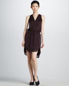 Rebecca Taylor Satin Racerback Dress - Lyst