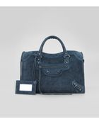 Balenciaga Baby Daim Suede Classic City Bag Arctic Blue - Lyst