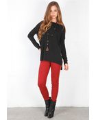 Vince Rib Trim Boatneck Sweater - Lyst