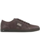 Dolce & Gabbana Leather Vintage Effect Sneakers - Lyst