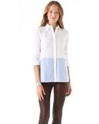Tibi Colorblock Button Down Shirt - Lyst