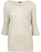 Topshop Knitted Open Stitch Jumper - Lyst