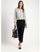 3.1 Phillip Lim Metallictrimmed Stretch Silk Blouse - Lyst